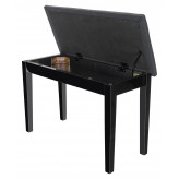 Proline klavírní stolička rozšířená Model S+ černá lesklá