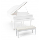 Proline klavírní stolička dvojitá bílá lesklá