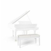Proline klavírní stolička dvojitá bílá matná