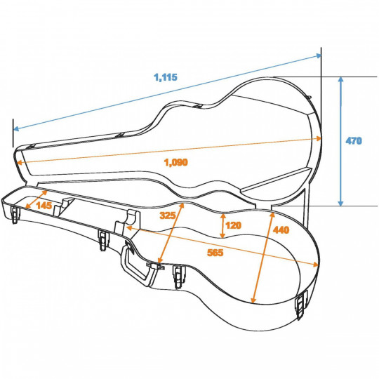 Dimavery ABS-Case pro Jumbo Akkustik-Git.